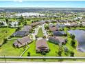Beautiful aerial view of the neighborhood showcasing lush landscaping, community ponds, and well-maintained homes at 5324 Moon Shell Dr, Apollo Beach, FL 33572