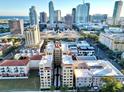 Nice aerial view of condo building and the city skyline offering an urban living experience at 130 4Th N Ave # 315, St Petersburg, FL 33701
