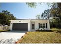 Charming single-story home featuring a modern exterior, well-kept lawn, and a two-car garage at 9445 Eldridge Rd, Spring Hill, FL 34608