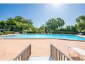 Large community swimming pool surrounded by lounge chairs and lush greenery at 3346 Gorse Ct, Palm Harbor, FL 34684