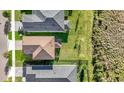 Aerial view of rooftops of homes and their backyards at 34024 White Fountain Ct, Wesley Chapel, FL 33545