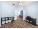 Bedroom with light walls and ceiling fan at 11009 Silver Dancer Dr, Riverview, FL 33579