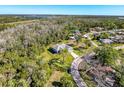 Areal view of a cozy home nestled in a leafy, secluded neighborhood with a forest view at 8437 Indies Dr, Hudson, FL 34667