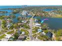 Aerial view of waterfront home showing its location on the canal with access to the bay at 3418 Overlook Ne Dr, St Petersburg, FL 33703