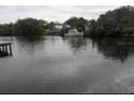 Waterfront view features a boat docked along the shoreline and peaceful, serene surroundings at 5706 River Terrace, Tampa, FL 33604