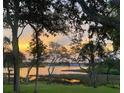 Picturesque water view featuring a vibrant sunset reflecting over the calm water and lush landscape at 8910 Eagle Watch Dr, Riverview, FL 33578