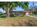 Attractive single-level home with a well-maintained front yard and mature shade trees at 202 New Hope Rd, Brandon, FL 33510