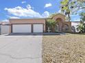Beautiful home featuring a two-car garage, fountain, and inviting entryway at 9711 Wydella St, Riverview, FL 33569