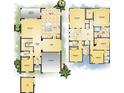 Detailed floor plan showcasing the layout of this home, including the living spaces, bedrooms, and attached garage at 3319 W Marlin Ave, Tampa, FL 33611