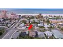 Stunning aerial view of property in beach community near ocean and the Don CeSar Hotel at 3503 Casablanca Ave, St Pete Beach, FL 33706