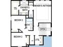 Floor plan of the second floor featuring the owner's suite, bath, and two additional bedrooms at 1558 Merrythought Ln, Sarasota, FL 34240