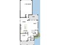 Floor plan of the first floor featuring a 2 car garage, kitchen, living room, and lanai at 1558 Merrythought Ln, Sarasota, FL 34240