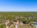 A high aerial view of a home nestled in a lush, green treed neighborhood at 16340 Marquis Rd, Brooksville, FL 34614