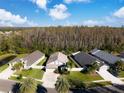 Stunning aerial view of the house, showcasing the expansive yard and peaceful neighborhood at 30829 Iverson Dr, Wesley Chapel, FL 33543