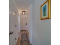 Bright hallway with wood floors, a stylish rug, updated lighting, and fresh white paint at 2700 Bayshore Blvd # 1E, Dunedin, FL 34698