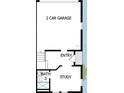 First floor floor plan showing two-car garage, entry, 1/2 bath and study at 6605 N Nebraska Ave # 30, Tampa, FL 33604