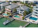 Lovely waterfront homes with private pools and docks perfect for relaxing and entertaining in coastal bliss at 8685 E Bay Dr, Treasure Island, FL 33706