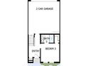 Floorplan featuring the first floor with the garage, a bedroom, and full bath at 6605 N Nebraska Ave # 28, Tampa, FL 33604