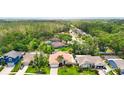 Residential neighborhood showcasing a charming single-story home with lush landscaping and a private backyard at 6716 Frontier Ln, Tampa, FL 33625