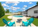 A delightful backyard with a pool, fire pit, and cozy seating, perfect for relaxation and entertaining at 11361 88Th Ave, Seminole, FL 33772