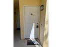 Front door with stylish details and a welcoming doormat at 3001 58Th Ave S # 1103, St Petersburg, FL 33712