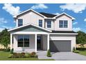 Charming two-story house rendering with a gray garage door, neutral colors, and a well-manicured lawn at 1627 48Th N Ave, St Petersburg, FL 33714