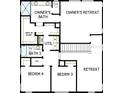 Second floor layout showcasing bedrooms 3 and 4, along with the owner's suite and retreat area at 1627 48Th N Ave, St Petersburg, FL 33714