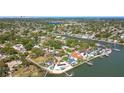 A wide aerial view featuring a residential area with waterfront properties and scenic surroundings at 2970 68Th S Ave, St Petersburg, FL 33712