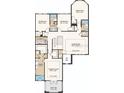 Second floor plan featuring four bedrooms, three bathrooms, a laundry room, a game room and a balcony at 1714 Trailhead Ln, Zephyrhills, FL 33541