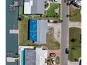 Aerial view of home highlighting the large lot, water access and neighborhood at 11533 48Th N Ave, St Petersburg, FL 33708