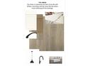 Urban kitchen finishes, including white cabinets, granite countertop, sleek hardware, and modern light fixture at 18051 Foxtail Loop, Venice, FL 34293