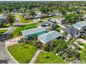 An aerial view of charming homes with lush green lawns and mature trees in a well-maintained neighborhood at 8420 Orient Ne Way, St Petersburg, FL 33702