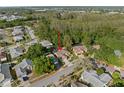 Overhead shot of a lovely home in a neighborhood with mature trees, near a beautiful forest at 775 Brittany Park Blvd, Tarpon Springs, FL 34689