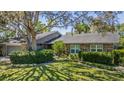 Charming brick home with a well-manicured lawn and mature trees creating a beautiful landscape at 11510 Moffat Pl, Temple Terrace, FL 33617