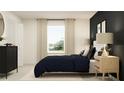 Comfortable bedroom with an accent wall and cozy textures, including a beautiful view at 9360 Bonita Mar Dr, Parrish, FL 34219