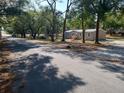 Charming single-story home with a well-maintained lawn and gravel driveway surrounded by mature trees on a quiet street at 17913 Greensboro St, Spring Hill, FL 34610