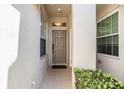 Inviting entryway with neutral colors, well-lit and featuring a decorative front door at 3621 Country Pointe Pl, Palm Harbor, FL 34684