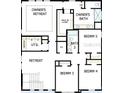 Second floor plan showing a Primary suite, three bedrooms, two bathrooms and a utility room at 11884 Richmond Trl, Parrish, FL 34219