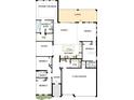 Layout of the home features a spacious open floor plan with a kitchen, bedrooms, lanai, and three car garage at 18057 Foxtail Loop, Venice, FL 34293