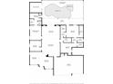 Detailed floor plan showcasing the layout, including bedrooms, kitchen, living areas, and outdoor pool at 9905 Woodbay Dr, Tampa, FL 33626