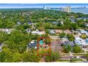 Beautiful aerial view with the property highlighted in red with water views at 2925 W Alline Ave, Tampa, FL 33611