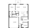 Functional floor plan displaying the layout, including bedrooms, kitchen, dining, and garage at 1212 Cape Chestnut Pl, Ruskin, FL 33570