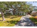 Quaint home with a well-maintained lawn, mature trees, and paved driveway at 2304 S Occident St, Tampa, FL 33629