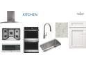 Gourmet kitchen featuring stainless steel appliances, white cabinets, and modern finishes at 32212 Mahogany Valley Dr, Wesley Chapel, FL 33543