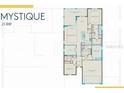 Detailed floor plan of the home showing layout of rooms, kitchen, and garage at 4951 Ribbon Rock Cv, Lakewood Ranch, FL 34211