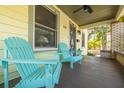Relaxing front porch with comfortable blue Adirondack chairs, perfect for enjoying the outdoors at 300 16Th N Ave, St Petersburg, FL 33704