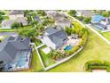 Expansive backyard features a custom pool with waterfall, gazebo, and lush tropical landscaping at 9607 Orange Jasmine Way, Tampa, FL 33647