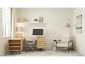 Bright office space with modern desk, chair and decor at 18144 Serene Lake Loop, Lutz, FL 33548