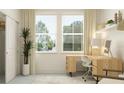 Bright office space with modern desk, chair and decor at 18144 Serene Lake Loop, Lutz, FL 33548