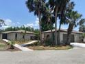 Contemporary home exterior with well-kept landscaping, palm trees, and a paved pathway at 24549 Nova Ln, Punta Gorda, FL 33980